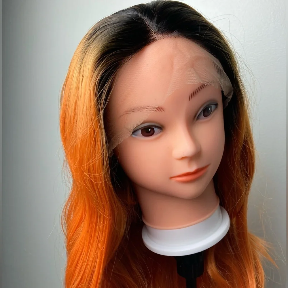 Dark Roots Orange Lace Front Wig